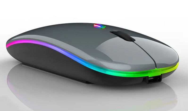 Leise Bluetooth-Maus mit LED, 2.4G, tragbar & präzise