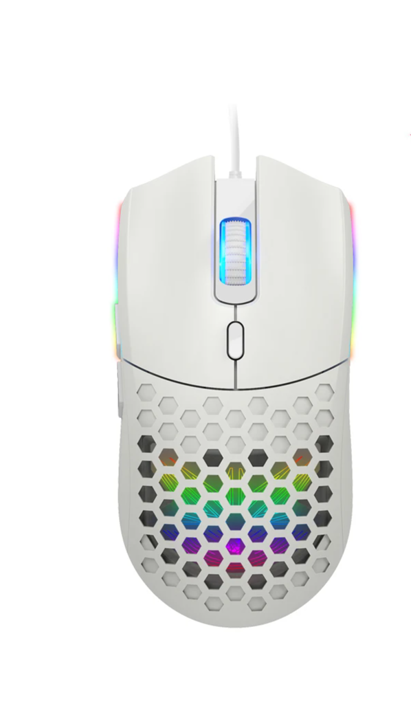 Leichte Gaming-Maus mit Wabenstruktur und 6400 DPI