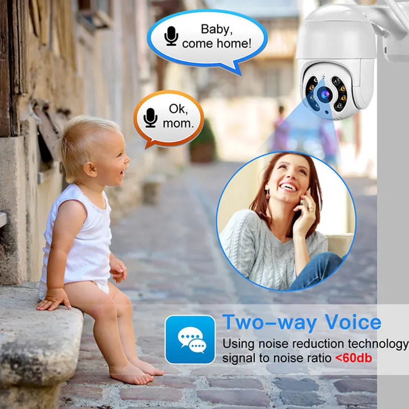 8MP 4K PTZ WiFi IP Camera with Auto-Tracking