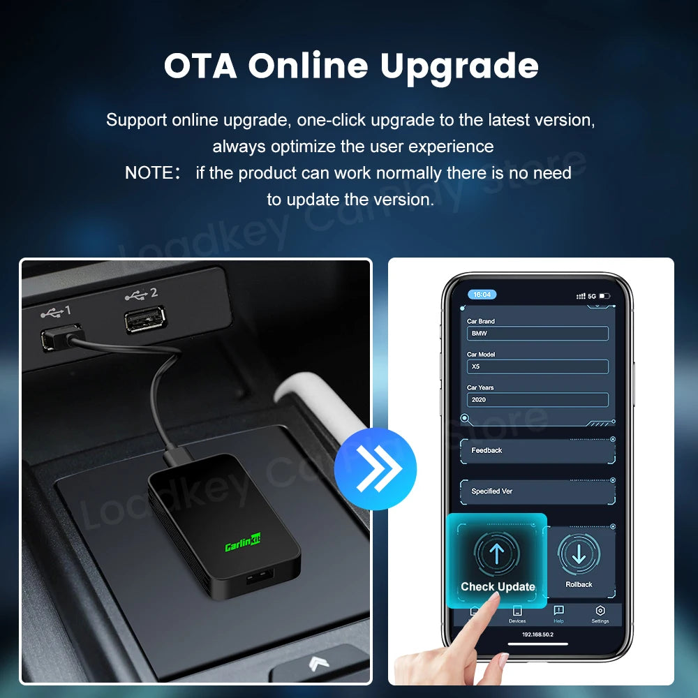 CarlinKit 5.0 Wireless Adapter CarPlay Android Auto