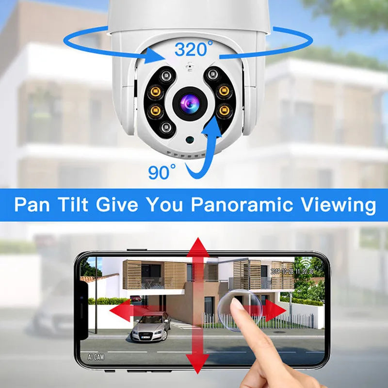 8MP 4K PTZ WiFi IP Camera with Auto-Tracking