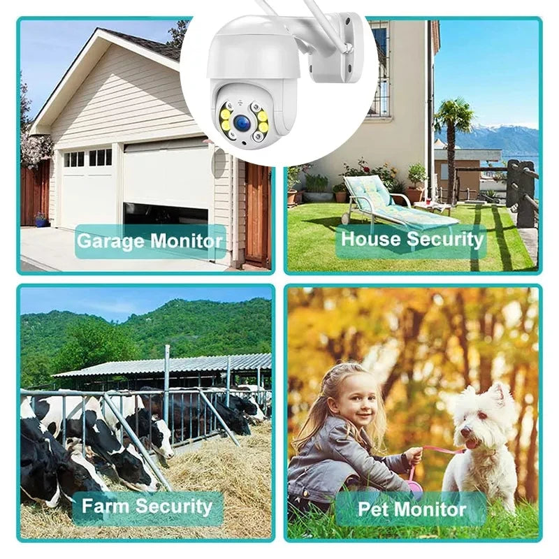 8MP 4K PTZ WiFi IP Camera with Auto-Tracking
