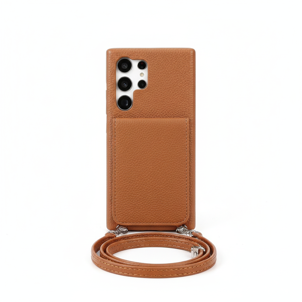 Crossbody Lederhülle mit Brieftasche für Samsung