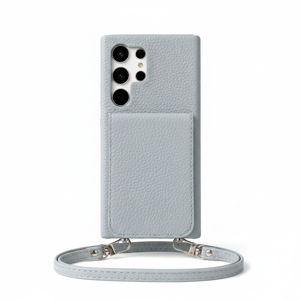 Crossbody leather case with wallet for Samsung