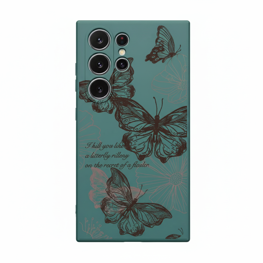Schmetterling Hülle Schwarz für Samsung Galaxy