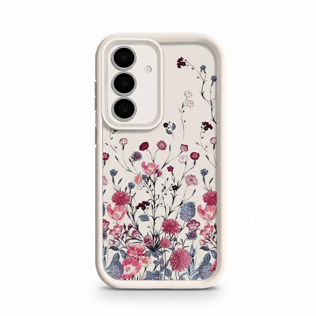 Elegante rote Blumenhülle für Samsung Galaxy & A-Serie