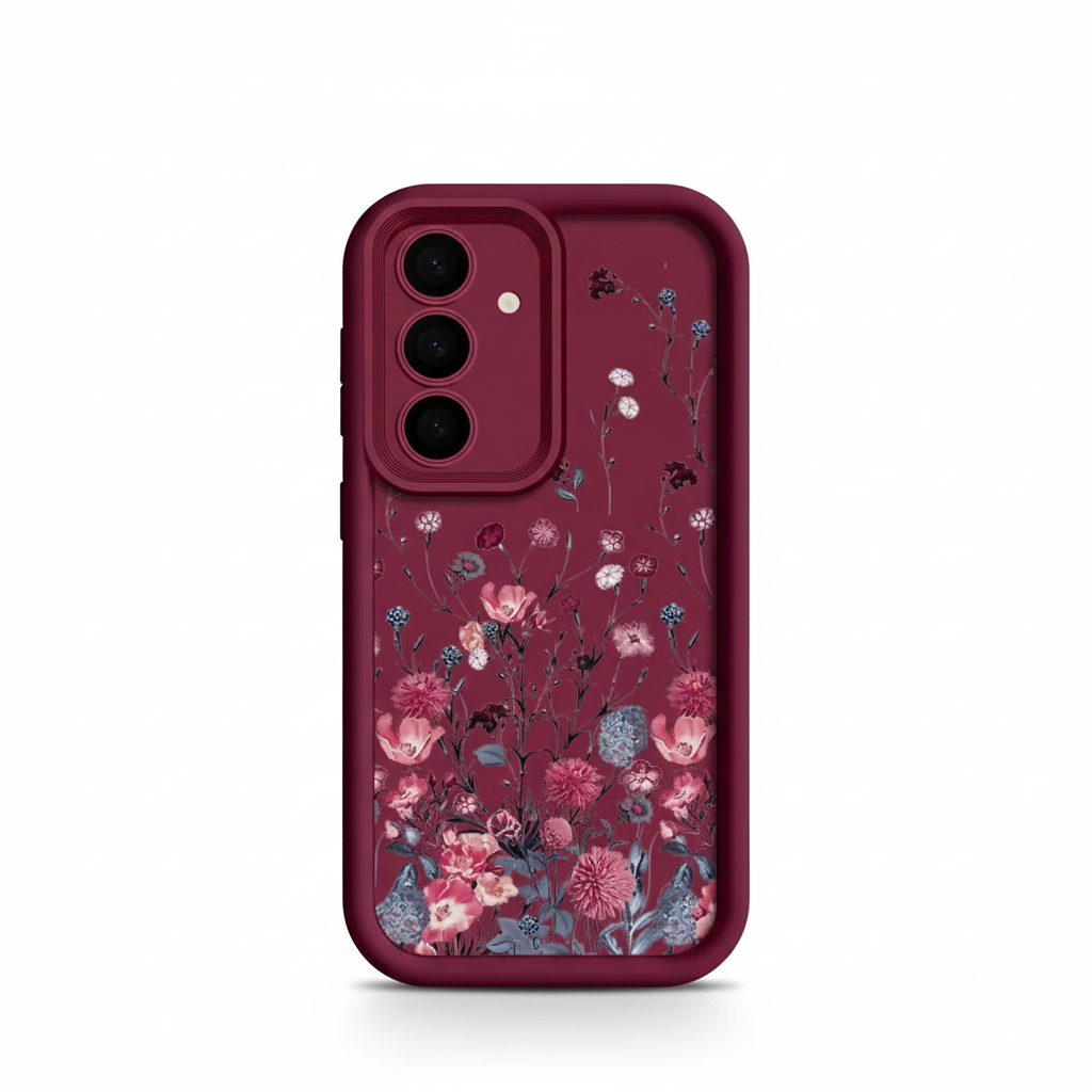 Elegant red floral case for Samsung Galaxy & A series
