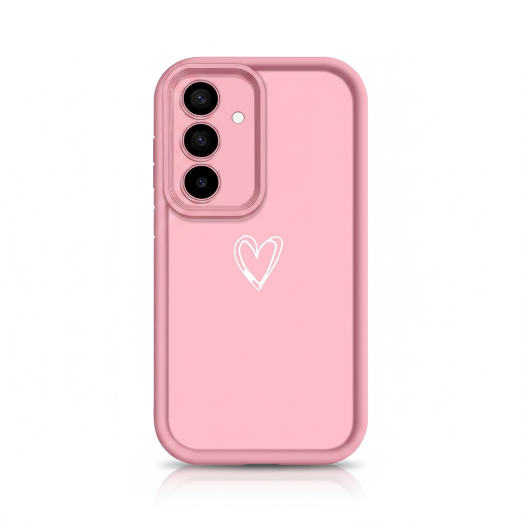 Cute Heart Silicone Case for Samsung Galaxy S25