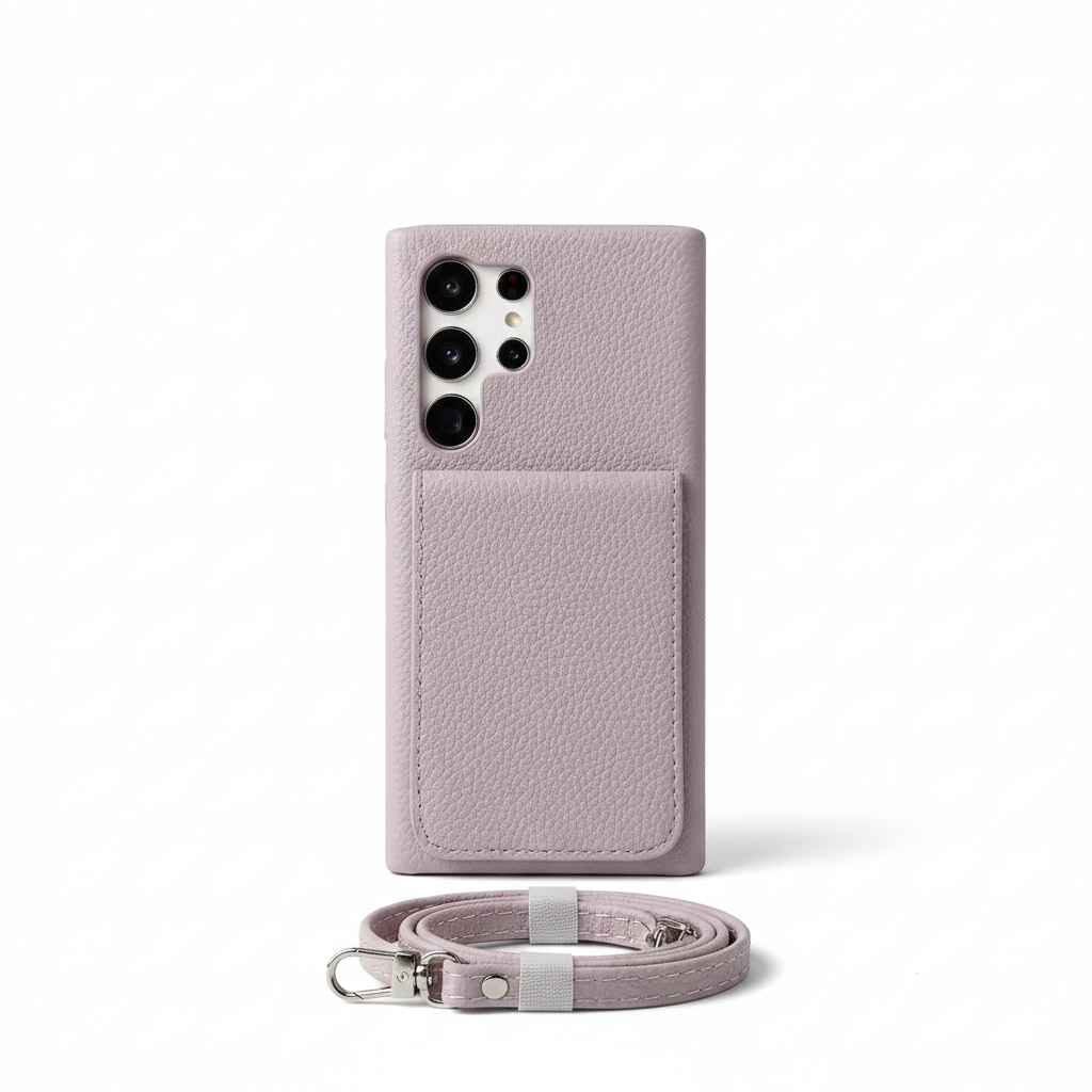 Crossbody leather case with wallet for Samsung