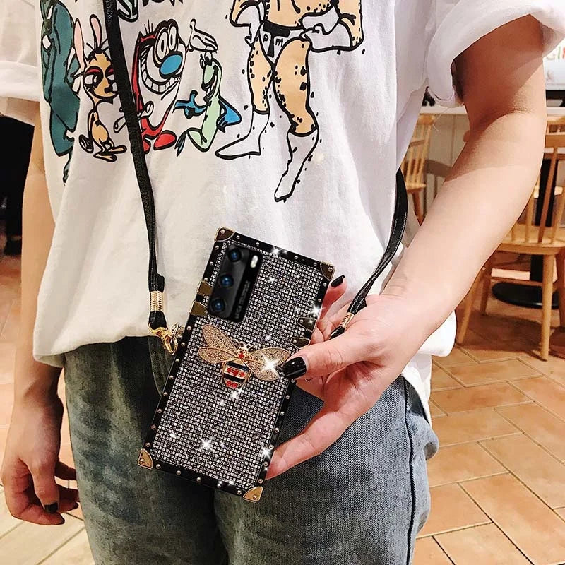 Luxus Glitter Diamant Biene Hülle für Samsung S24