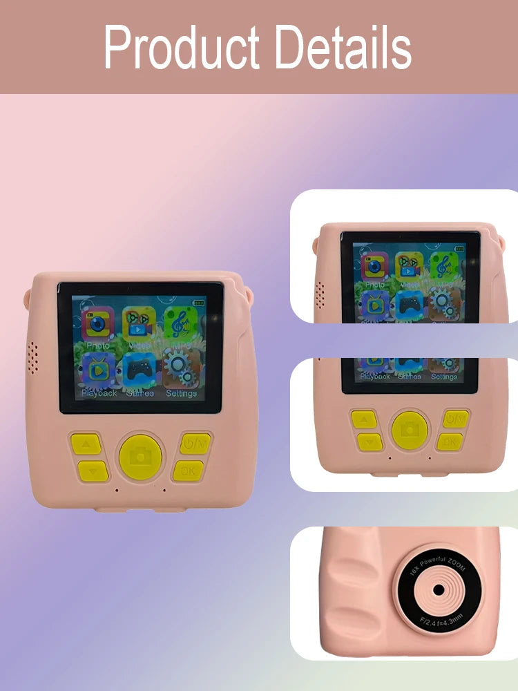 Kinder-Digitalkamera mit Sofortdruck und 2,4-Zoll Bildschirm