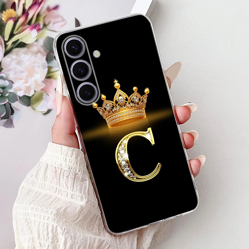 Galaxy S24 FE Hülle Krone & Brief Design Silikon