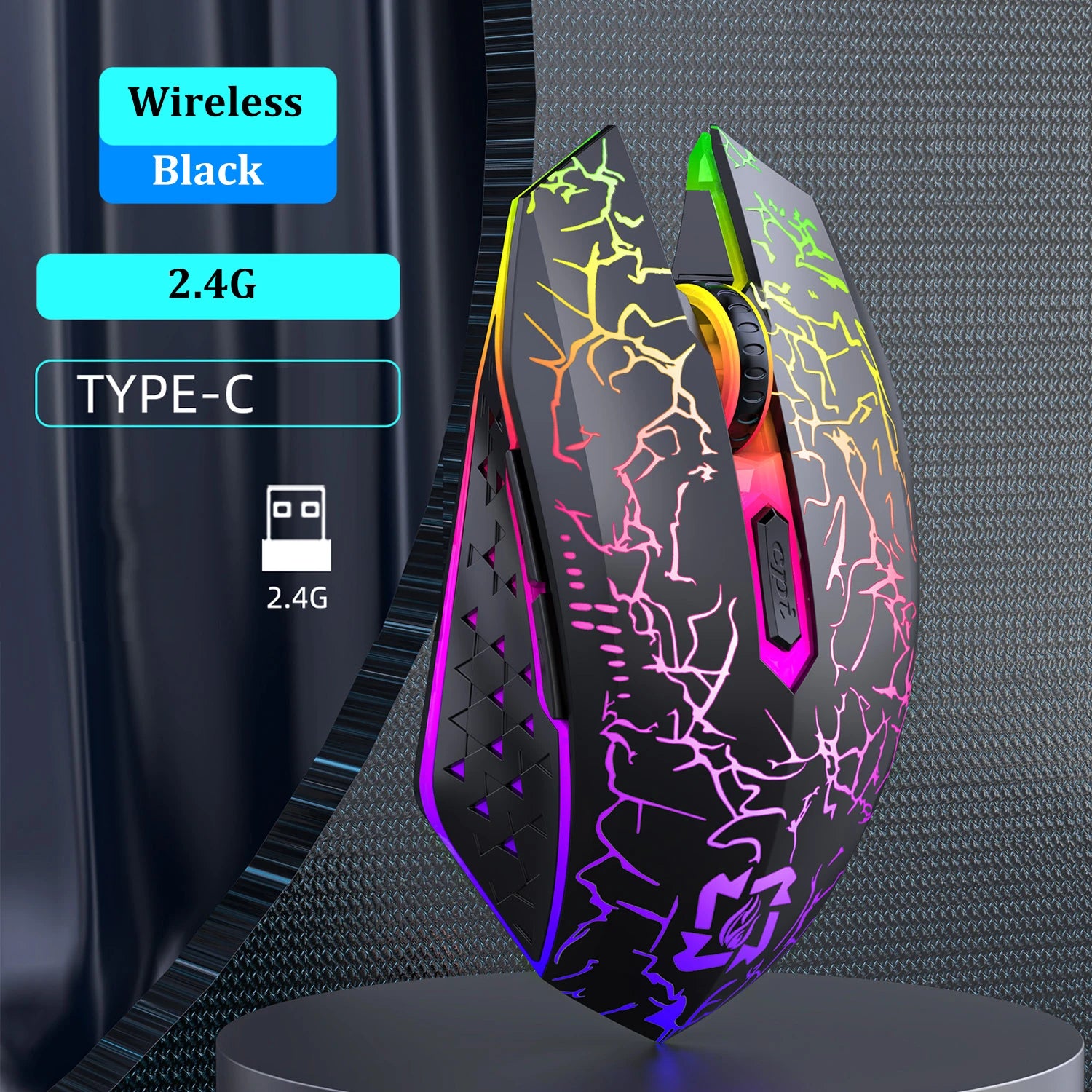 Bluetooth 5.2 Dual-Modus Gaming-Maus mit RGB