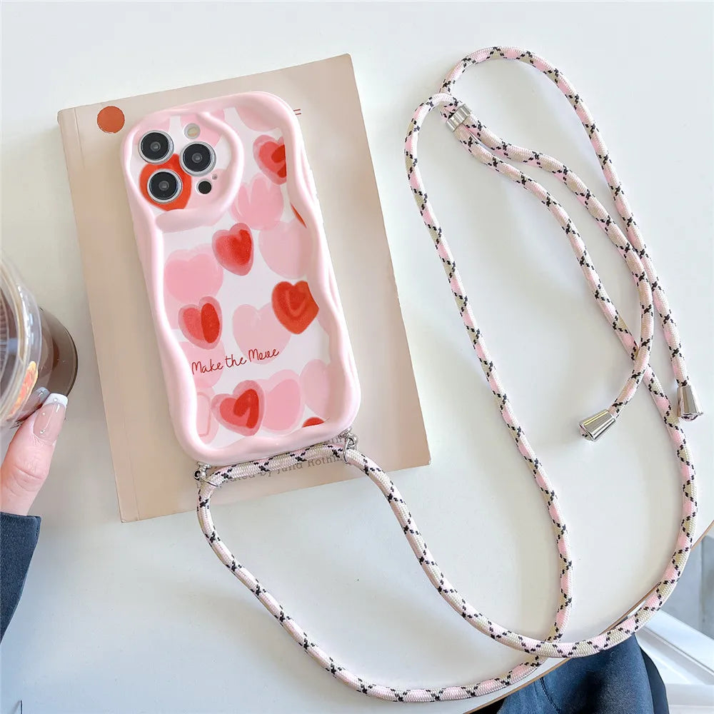 Blumen Crossbody Handyhülle mit Band für Samsung