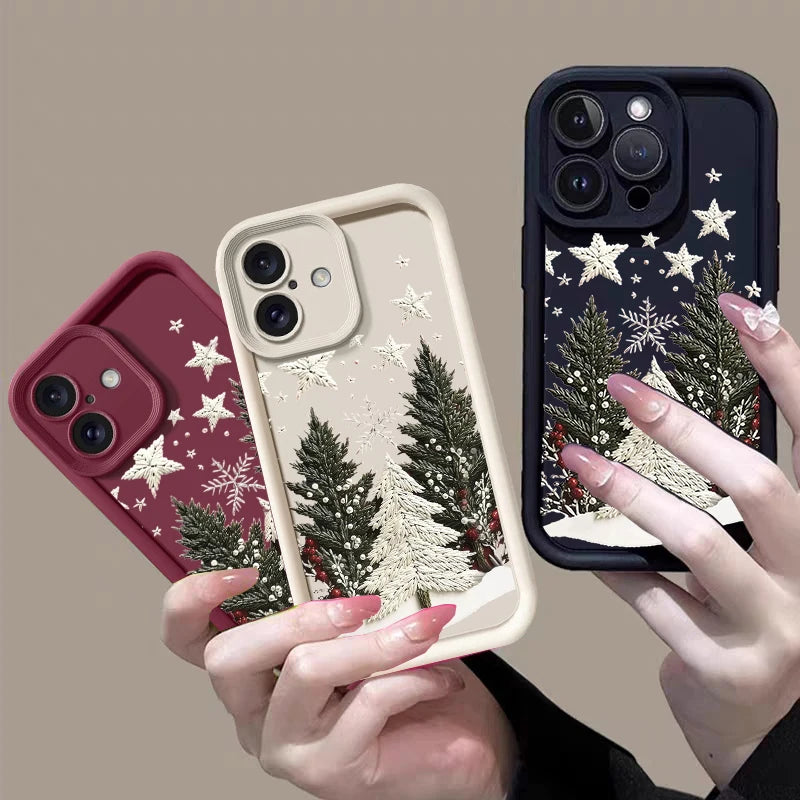 Cute Christmas case with Santa and Christmas tree for Pixel