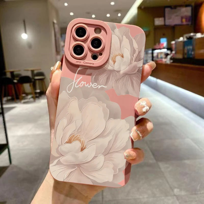 Ölmalerei Blumen Matte Hülle für iPhone 17
