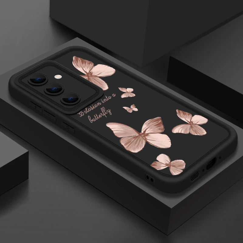 Für Samsung TPU Hülle Gold Schmetterling