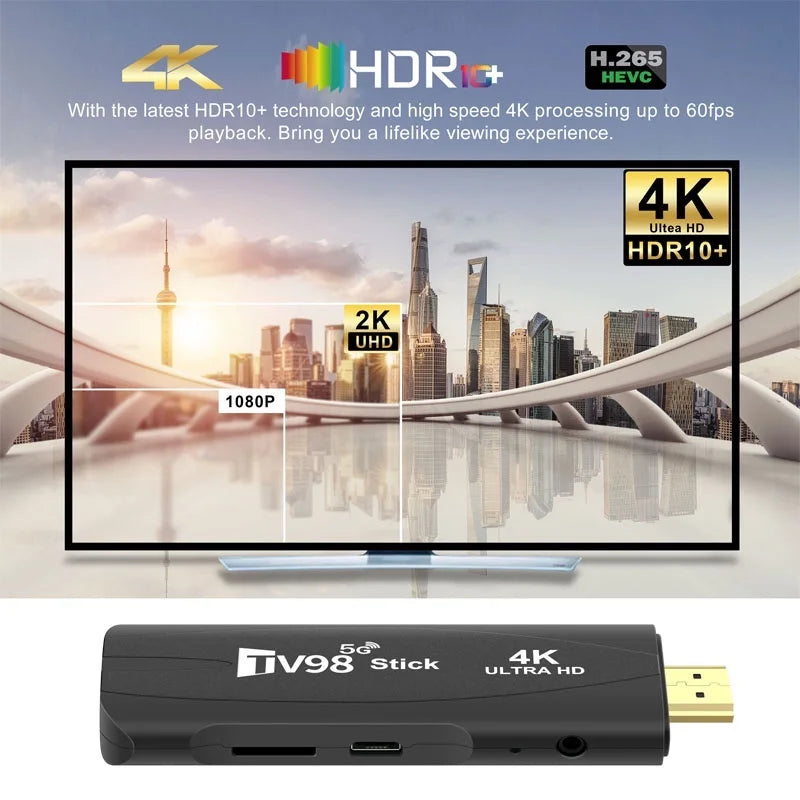 4K Android 12 TV stick with dual WiFi streaming