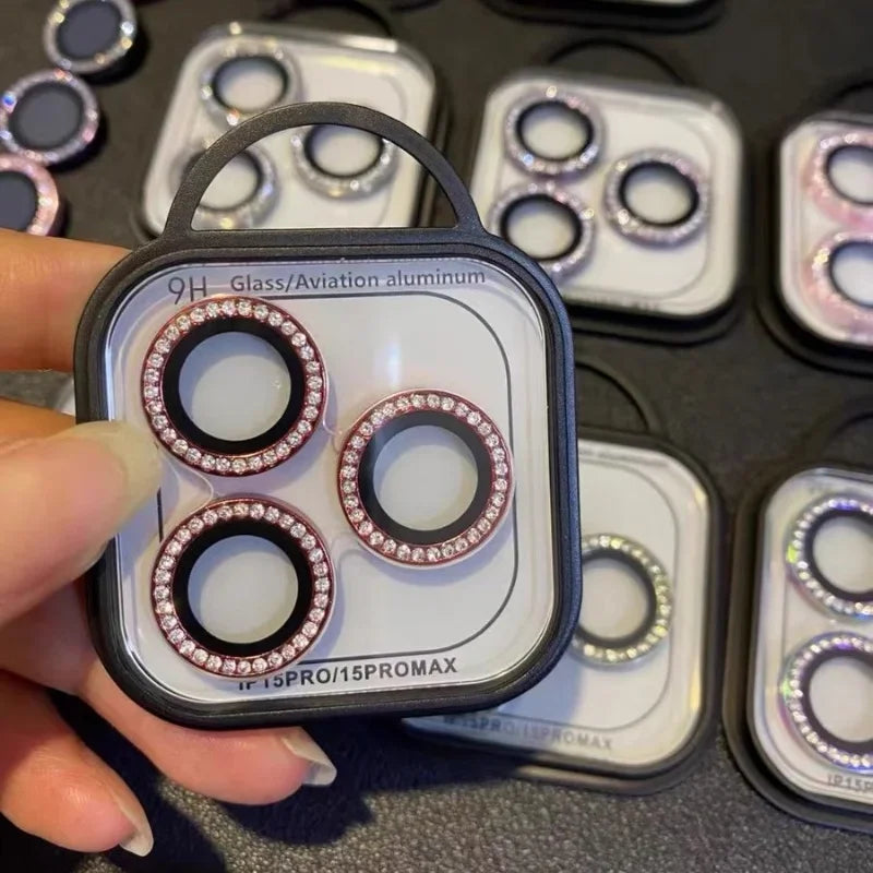 Diamant Kameraobjektiv-Schutz für iPhone 12–16 Pro Max