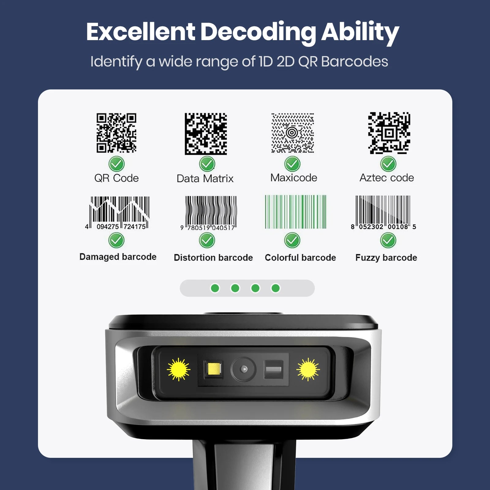 2D Bluetooth Barcode Scanner mit Auto-Sensing Funktion