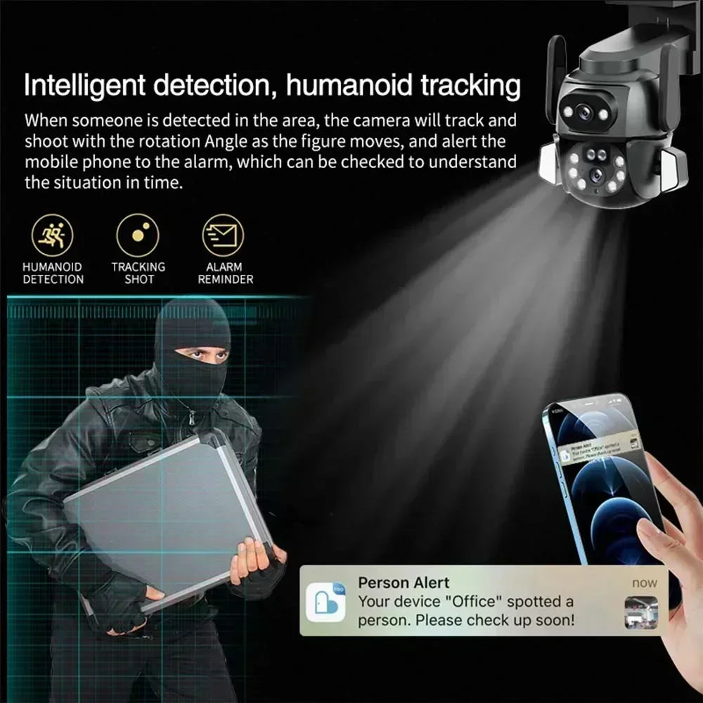 4K 8MP WIFI Kamera mit Dual Screen und KI Tracking
