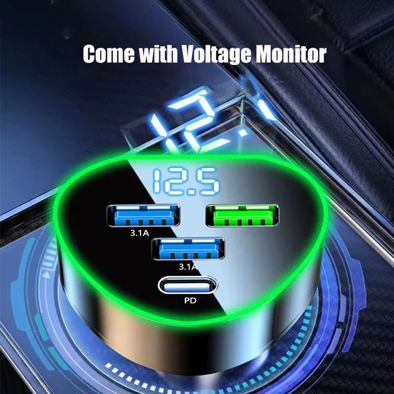 UYUXIO USB C Auto Ladegerät mit LED Anzeige