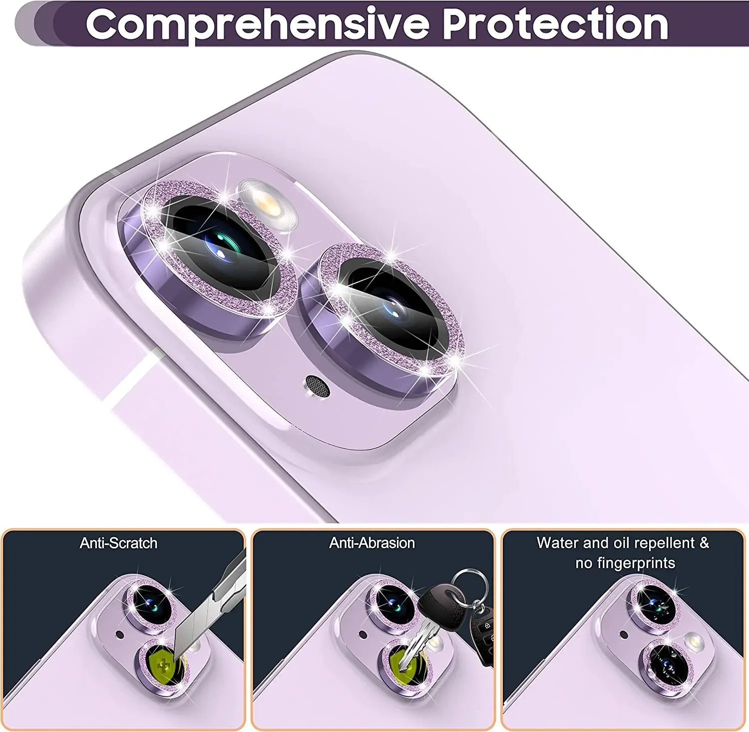 Glitter Diamond Camera Protective Glass for iPhone 17 Pro Max