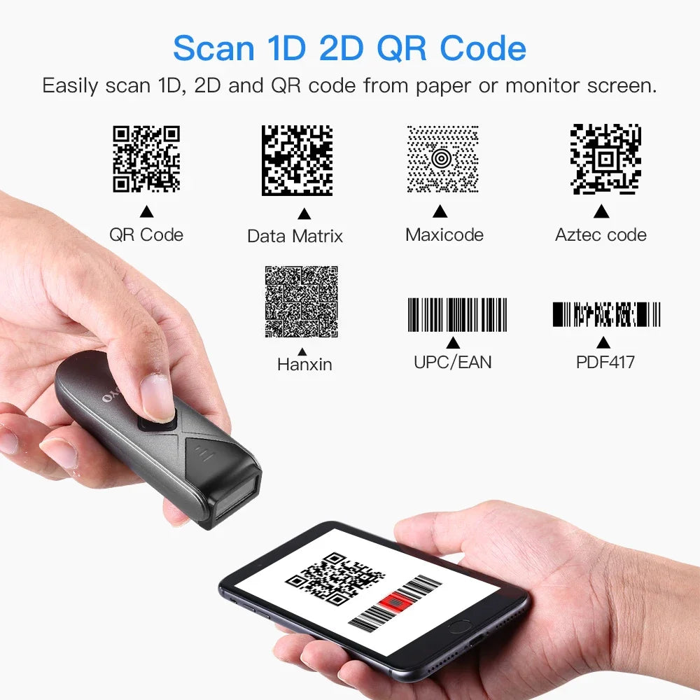 Kabelloser 1D 2D Barcode Scanner Bluetooth USB