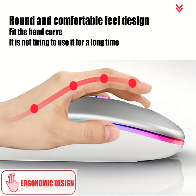 Kabellose Dual-Modus Maus, Bluetooth, RGB, Ergonomisch