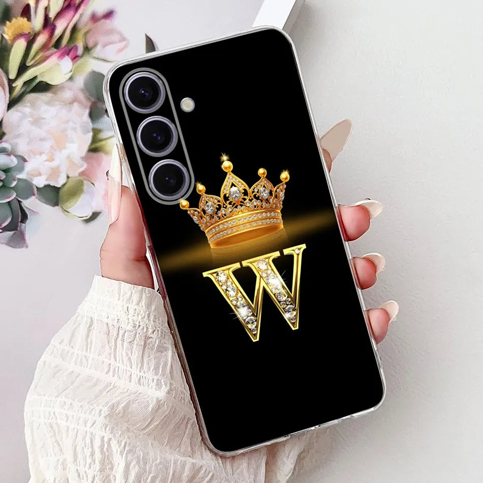 Galaxy S24 FE Hülle Krone & Brief Design Silikon