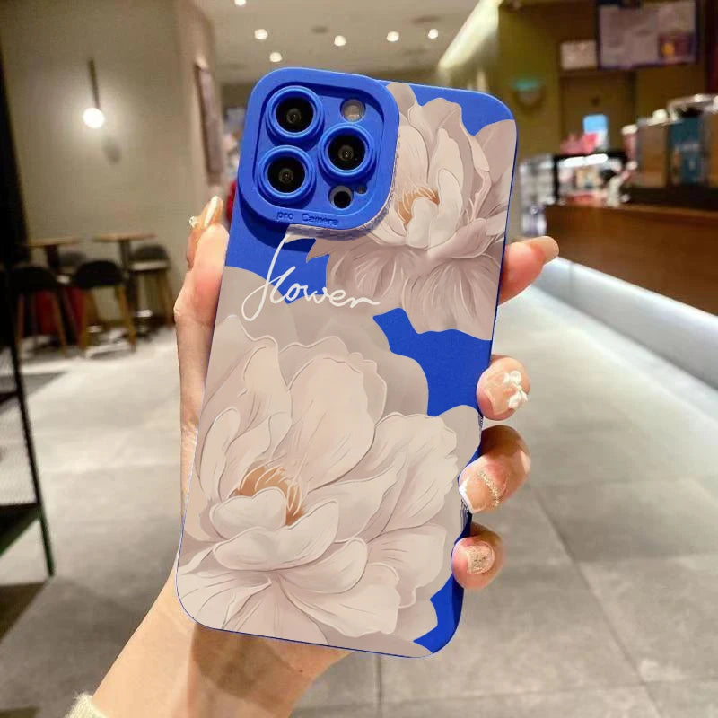 Ölmalerei Blumen Matte Hülle für iPhone 17