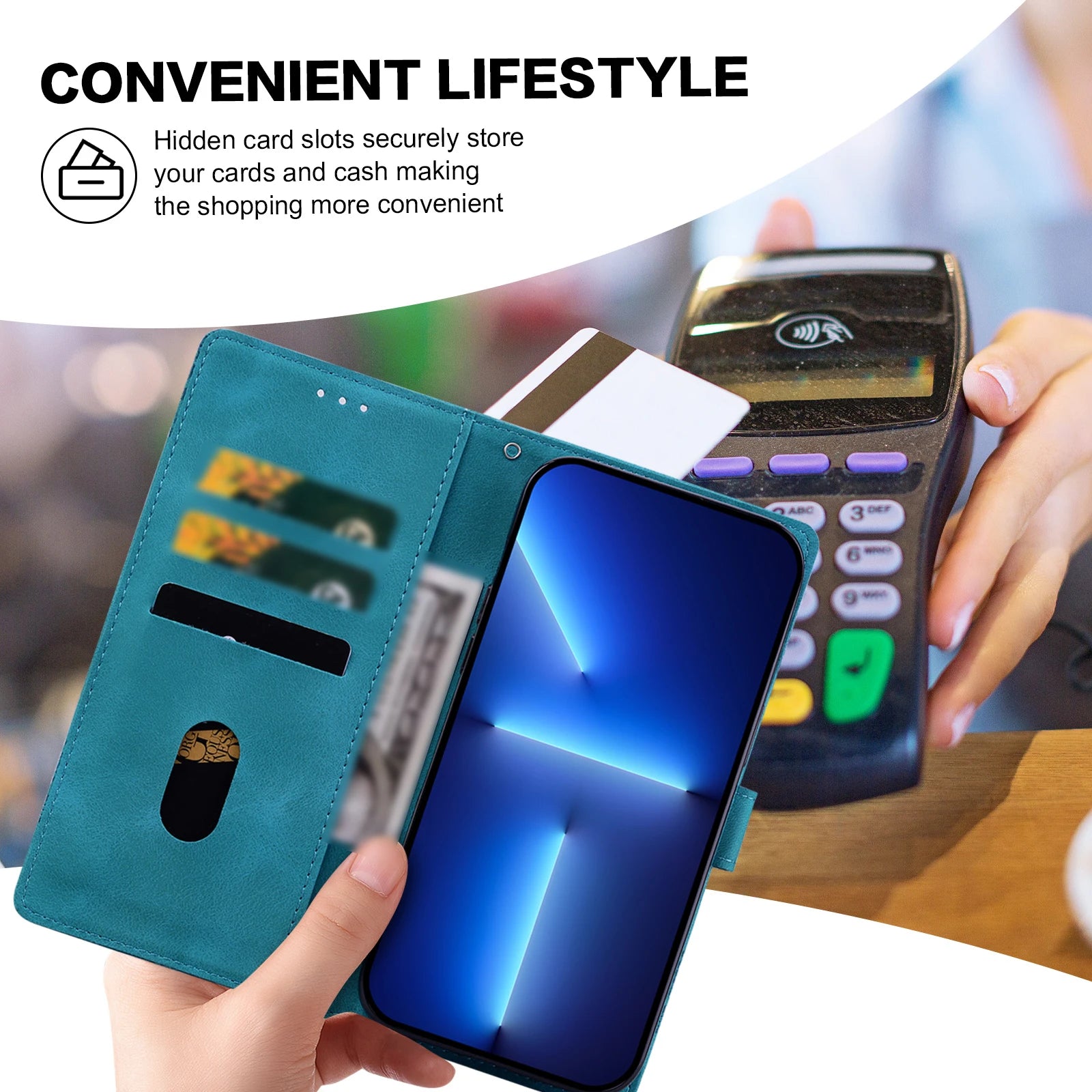 Präge Leder Flip Hülle für Xiaomi Poco