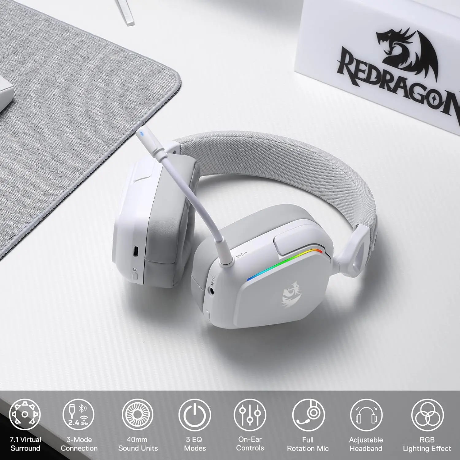 Redragon H868 Wireless RGB Gaming-Headset