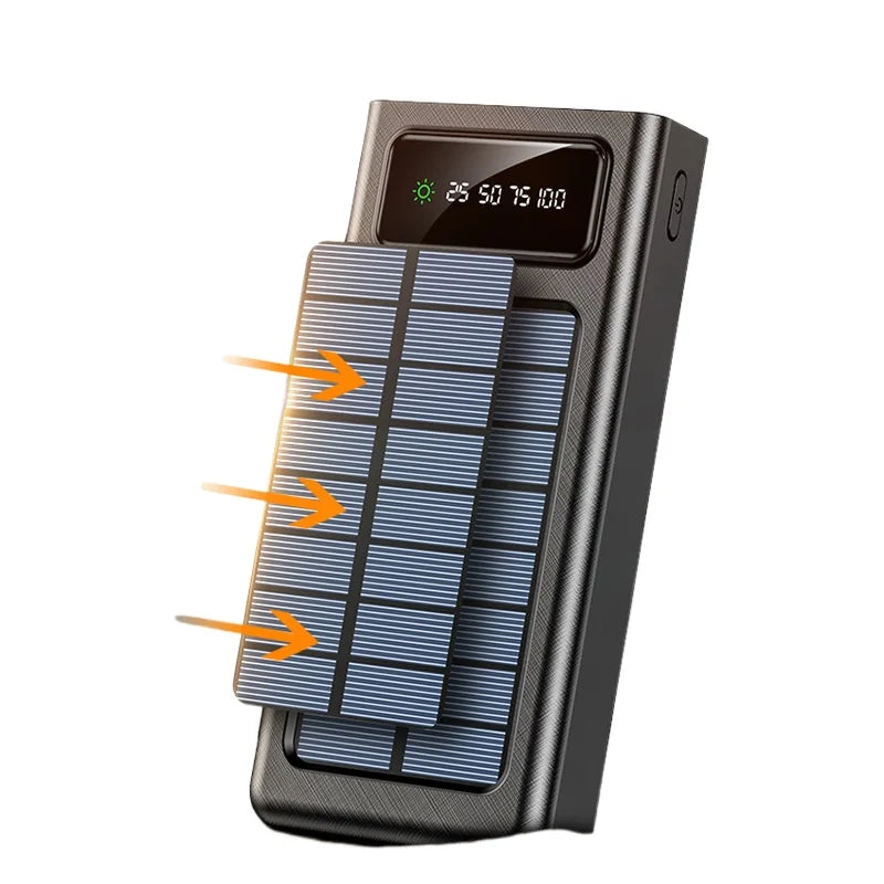 Tragbare 20000mAh Solar Powerbank mit 4 Kabeln