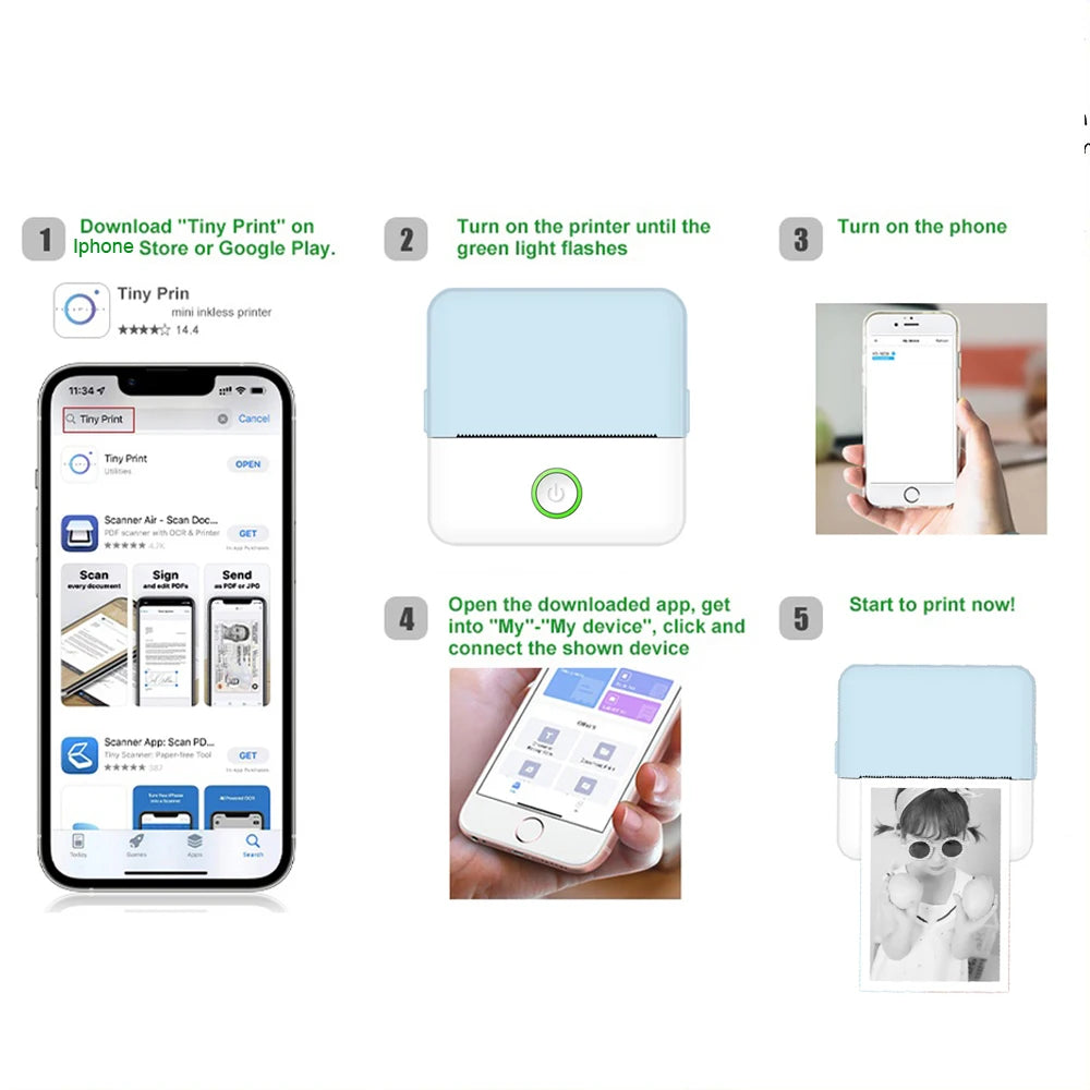 Mini Bluetooth HD thermal printer for students