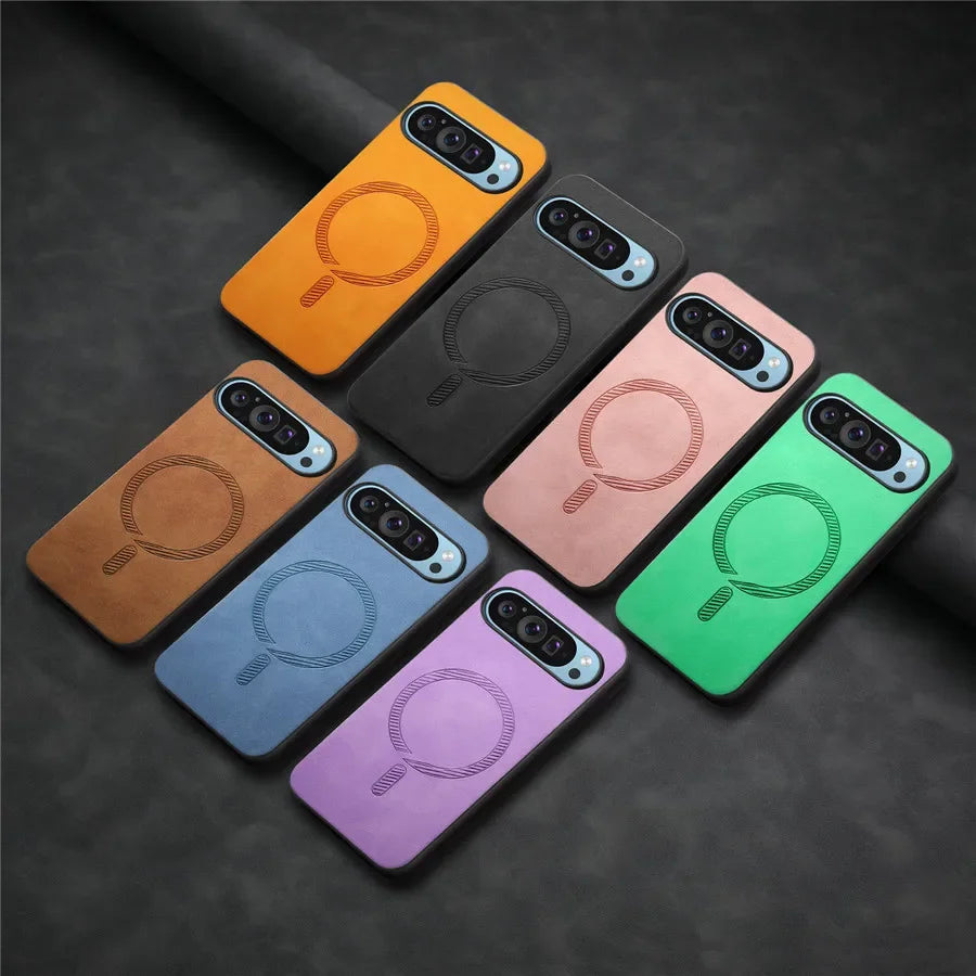 Luxus Leder Hülle Pixel 9 Pro Magsafe