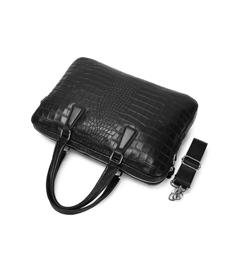 Mallette pour ordinateur portable en cuir véritable SCHLATUM