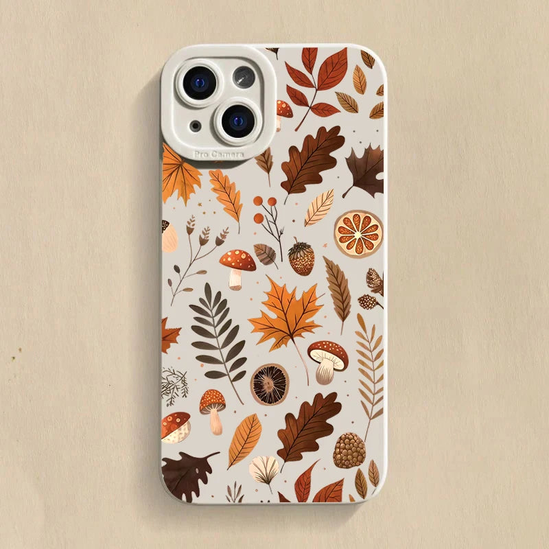 Herbstliche Blätter Hülle für iPhone aus Silikon
