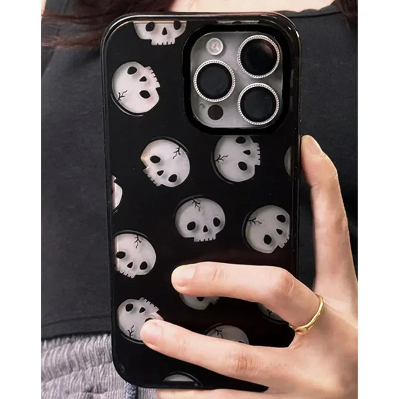 Skelett Y2K Hülle für iPhone 16–11 Pro Max Plus