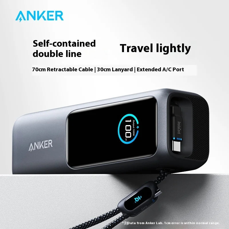 High-performance power bank with retractable cable