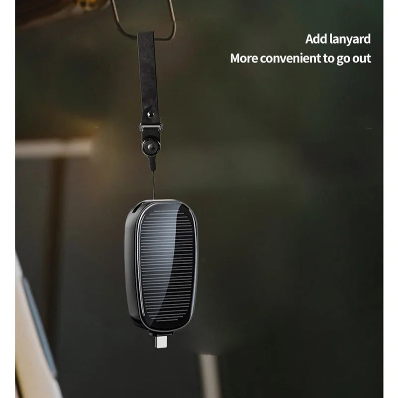 Solar Mini Power Bank 1200mAh Portable Keychain