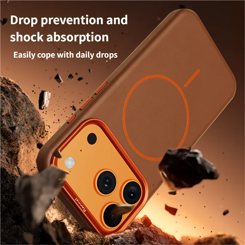 iPhone 17 Pro Max Case Elephant Leather Luxury Magnetic