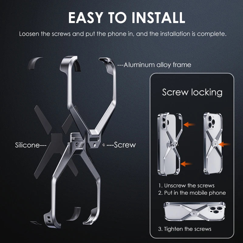 Luxuriöse Aluminiumhülle iPhone 16–13 Pro Max