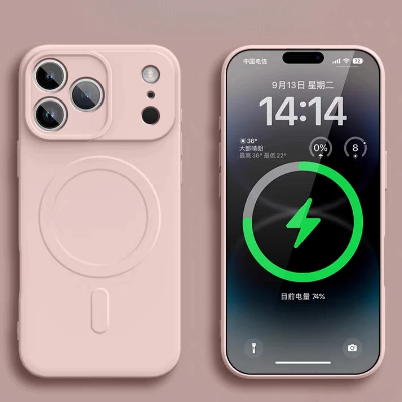 Luxus Magsafe Silikonhülle für iPhone 17 Pro Max