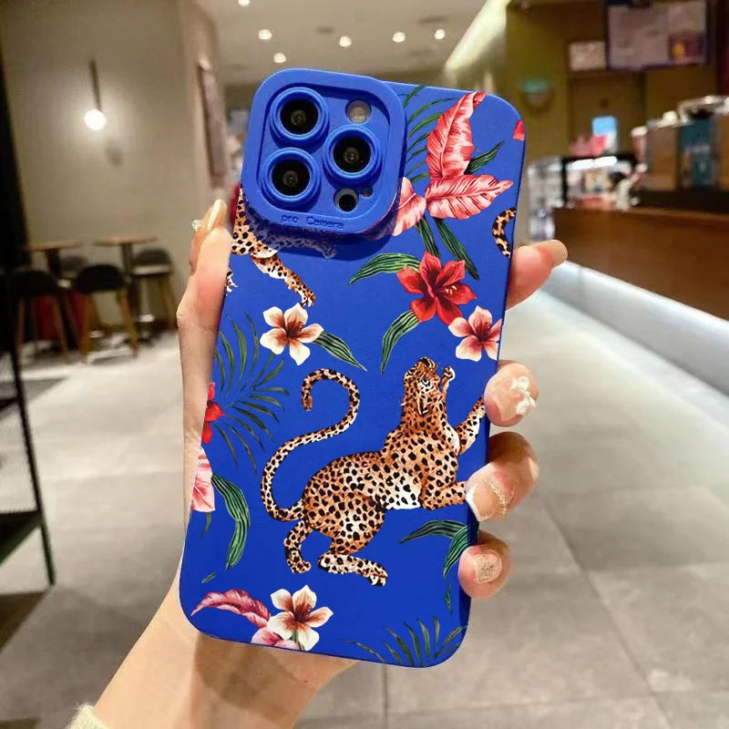 Floral Leopard Silikonhülle iPhone