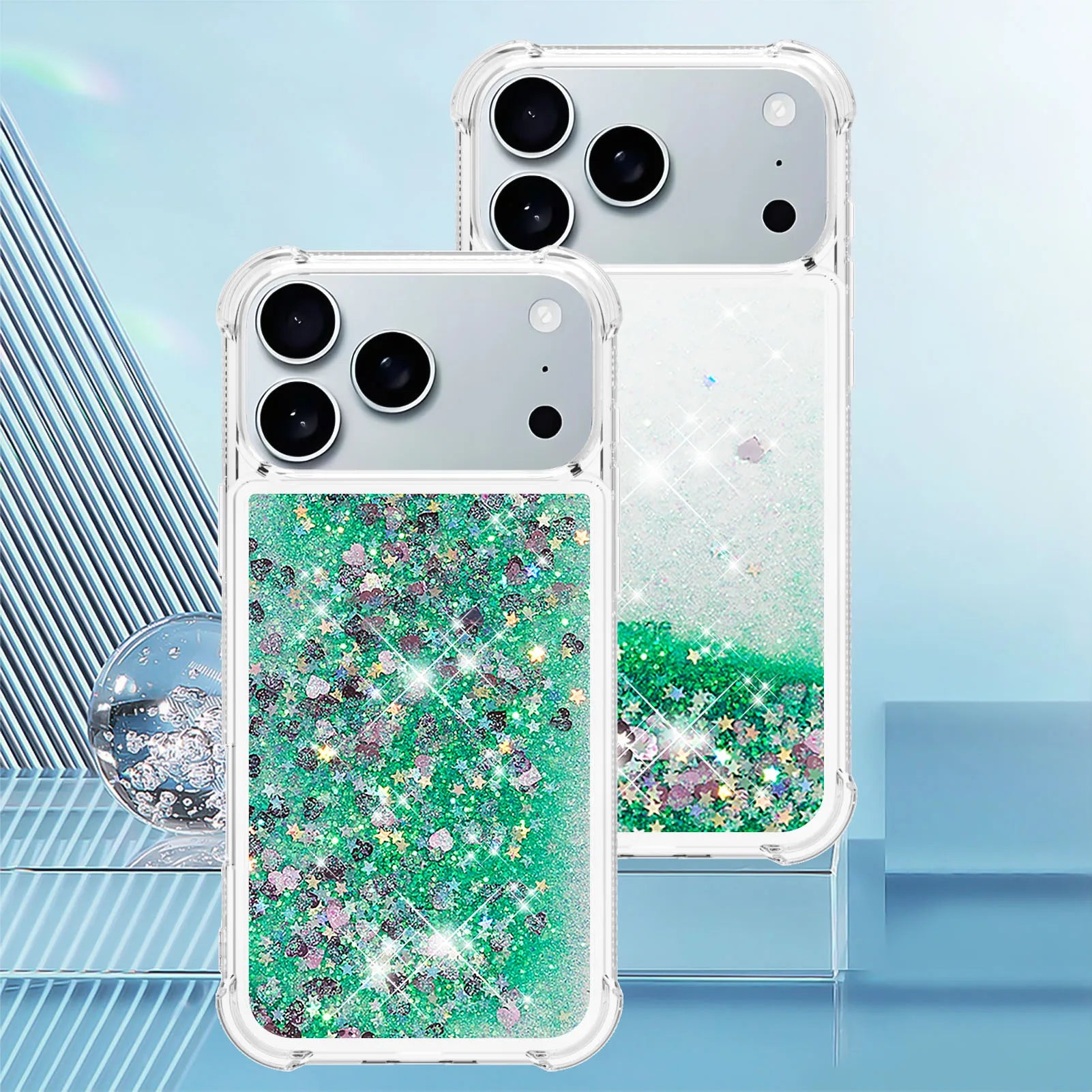 Klare Bling Glitter Treibsand Hülle für iPhone 17 Pro
