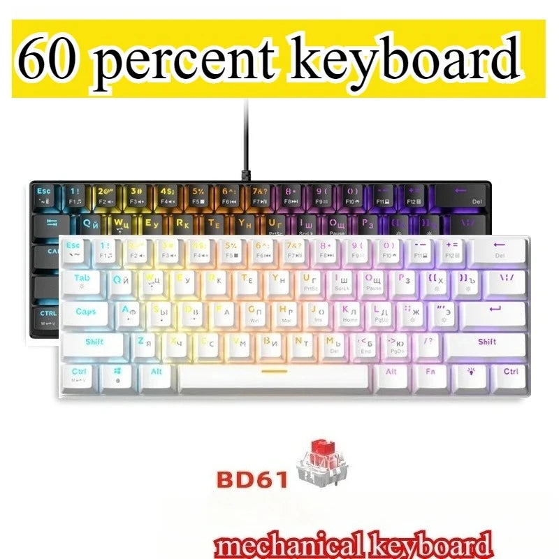 RGB Mechanische 60% Gaming Tastatur Weiß