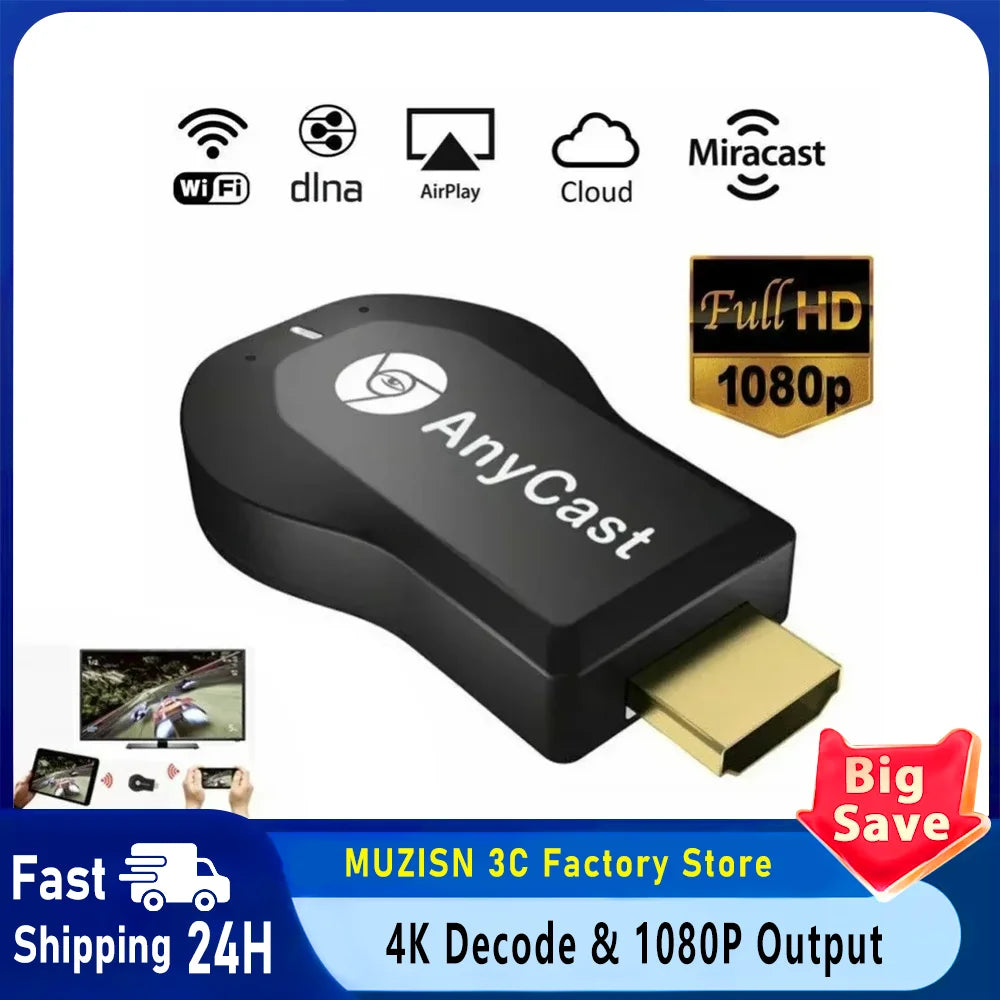 4K Wireless HDMI Display Stick for TV & Smartphone