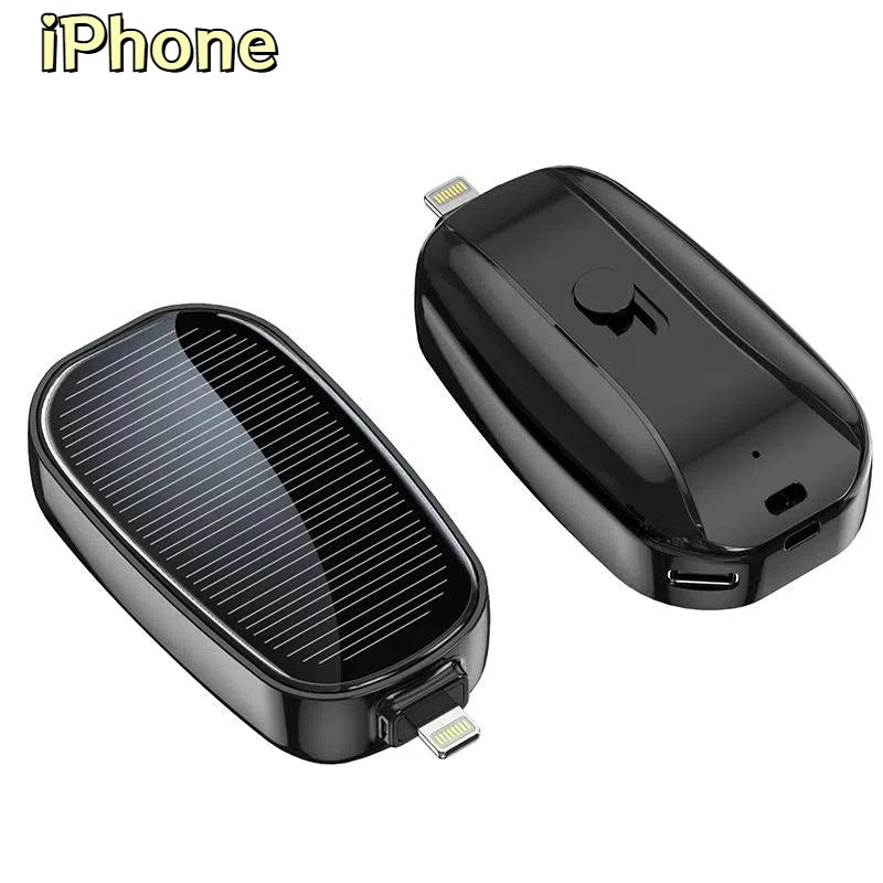 Solar Mini Power Bank 1200mAh Portable Keychain