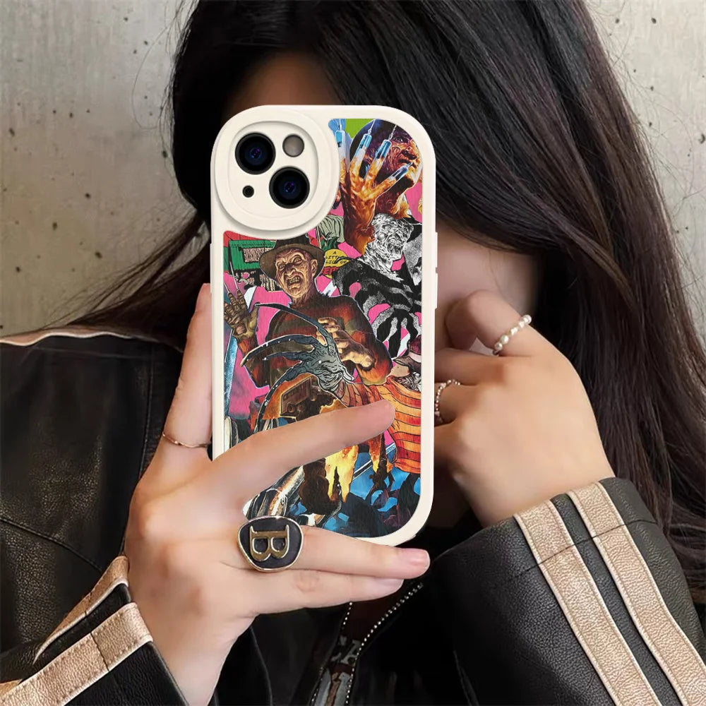 Freddy Krueger Horror Lederhülle für iPhone Modelle